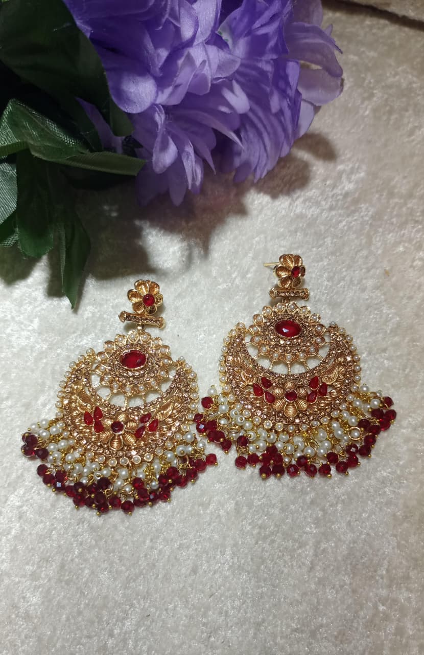 Bali Style Pearl Drop Earrings