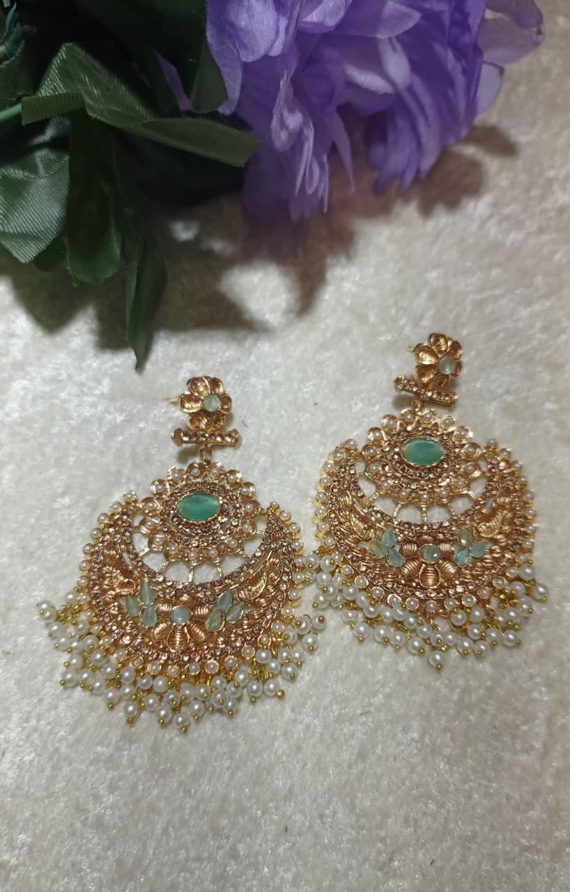 Bali Style Pearl Drop Earrings